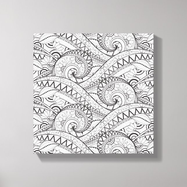 Toile Doodle à motifs floraux détaillés 6 (Recto)
