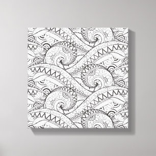 Toile Doodle à motifs floraux détaillés 6