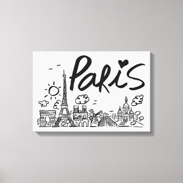 Toile Doodle Paris City (Recto)