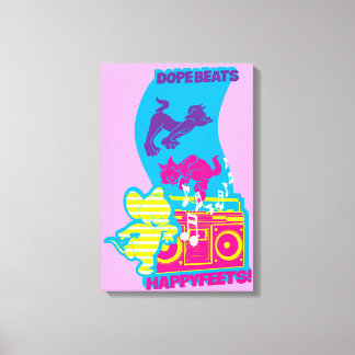 Toile Dope bat les pieds heureux