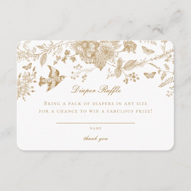 Toile D'Or De Jouy Déchets Raffle Invitation Inser (Devant)