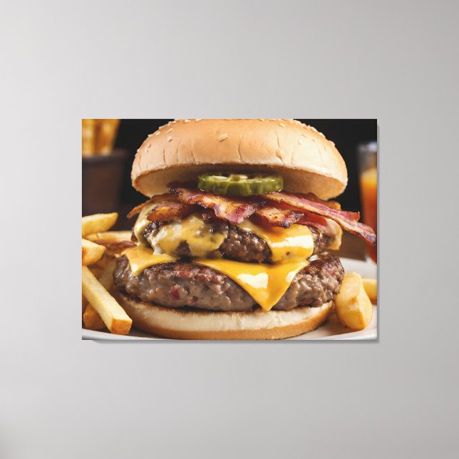 Toile Double Bacon Cheeseburger (Recto)