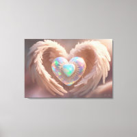 *~* Double Coeur Ange Blanc Ailes AP78 Opale