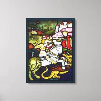 Toile Double en verre de dragon et St. George