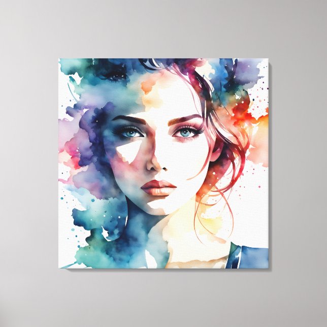 Toile Double exposition art femme (Recto)
