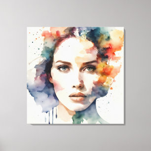 Toile Double exposition art femme