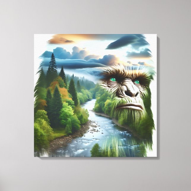 Toile Double exposition Bigfoot dans la nature (Recto)