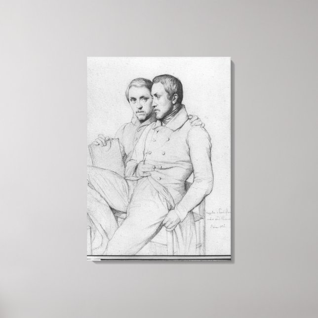 Toile Double portrait de Hippolyte et Paul Flandrin (Recto)