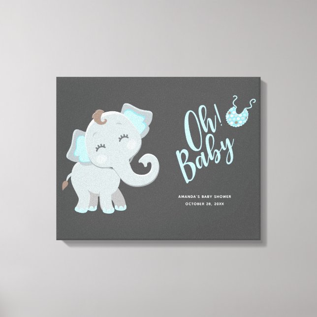 Toile Douce Fête Prénatale pour Garçon Éléphant Mignon (Recto)