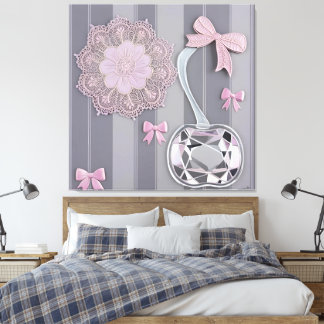 Toile Douce Romance Cristal Cerise et Dentelle de Mariag