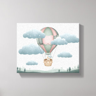 Toile Doux Rêves Ours Vert Poussiéreux Art Ballon à Air