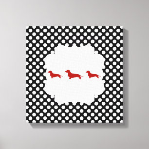 Toile Doxie de point Polka noir/blanc
