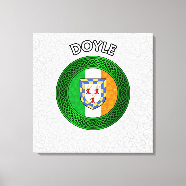 Toile Doyle Crest & Celtic Knot sur Shamrock (Recto)