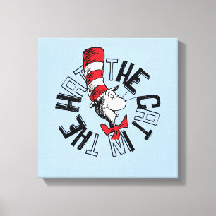 Toile Dr Seuss   Chat dans l'art rond Casquette