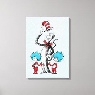 Toile Dr Seuss   Chat dans le Casquette, Chose un & Chos