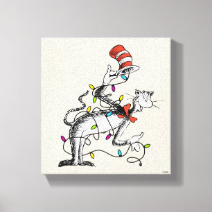 Toile Dr Seuss   Chat malicieux dans le Casquette