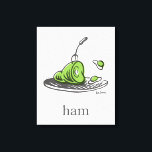 Toile Dr. Seuss | Les Œufs verts au jambon<br><div class="desc">Ce design sous licence officielle de Dr. Seuss présente une illustration amusante et classique des œufs et du jambon verts emblématiques sur un plat. L'œuvre d'art met en valeur le célèbre jambon vert avec une fourchette posée à l'intérieur, aux côtés des œufs verts rebondissants, et est complétée par le simple...</div>