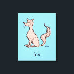 Toile Dr. Seuss | Renard Rose<br><div class="desc">Ce design sous licence officielle de Dr. Seuss présente une illustration classique et minimaliste du personnage fantaisiste du renard rose. Le personnage est représenté assis, les yeux fermés et avec une queue touffue, accompagné du mot "renard" et de la signature authentique de Dr. Seuss. Cette œuvre d'art simple mais reconnaissable...</div>