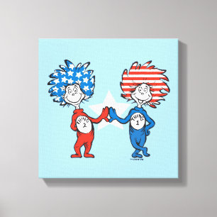 Toile Dr Seuss   Une chose Deux graphiques patriotiques