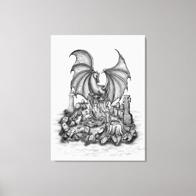 Toile Dragon avec Zombie (Recto)