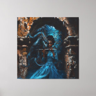 Toile Dragon bleu