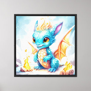 Toile Dragon Bleu Bébé Mignon Cristallisé-68799