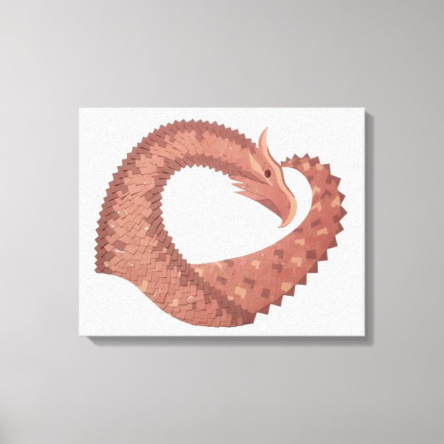 Toile Dragon cardiaque Brown en blanc (Recto)
