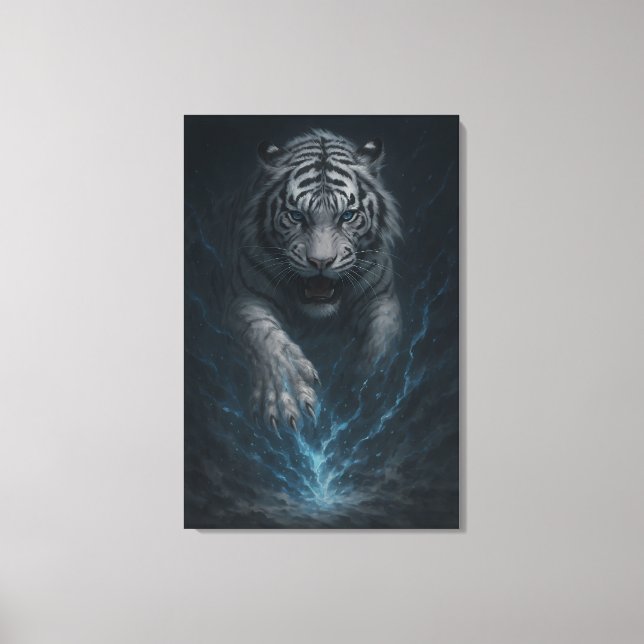 Toile Dragon contre White Tiger – Mystical Fantasy Wall  (Recto)