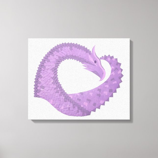 Toile Dragon de coeur violet de lavande blanc (Recto)