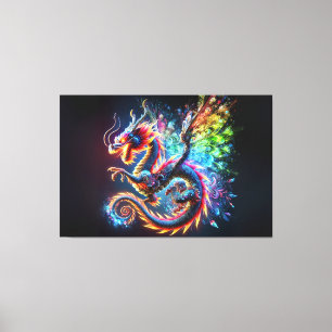 Toile Dragon de feu coloré