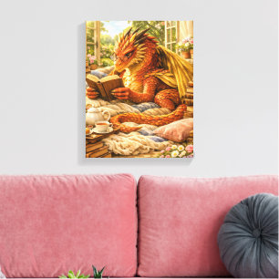 Toile Dragon de lecture cosy