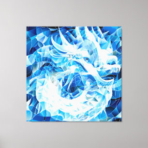 Toile Dragon de Mosaïque Ciel Bleu