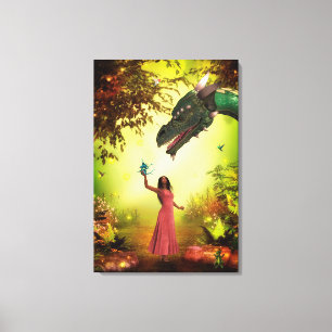 Toile Dragon et fille