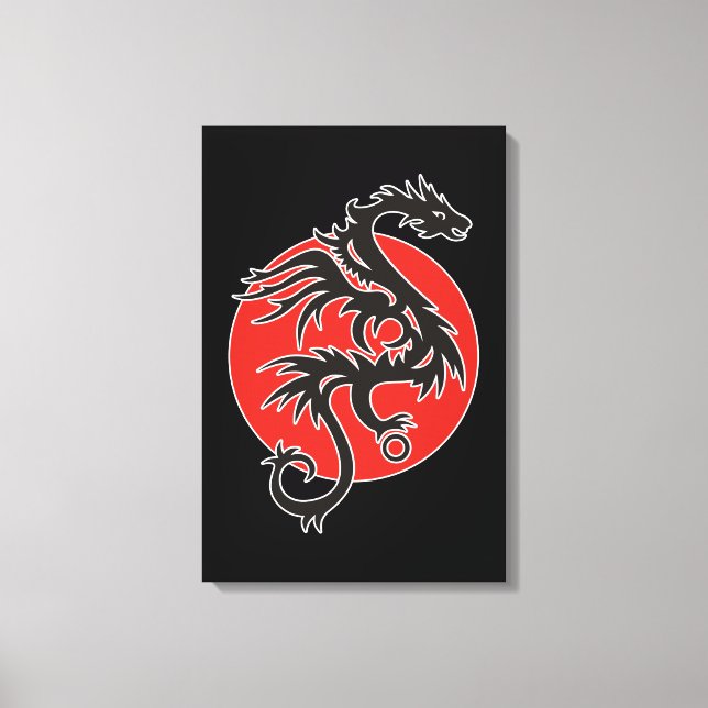 Toile Dragon Sun - noir rouge blanc + vos idées (Recto)