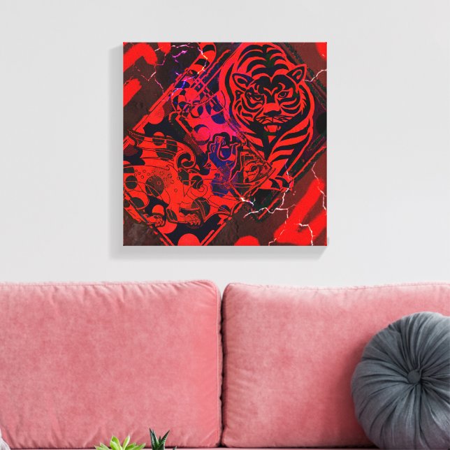 Toile Dragon Tigre Rouge (Insitu(Salon))