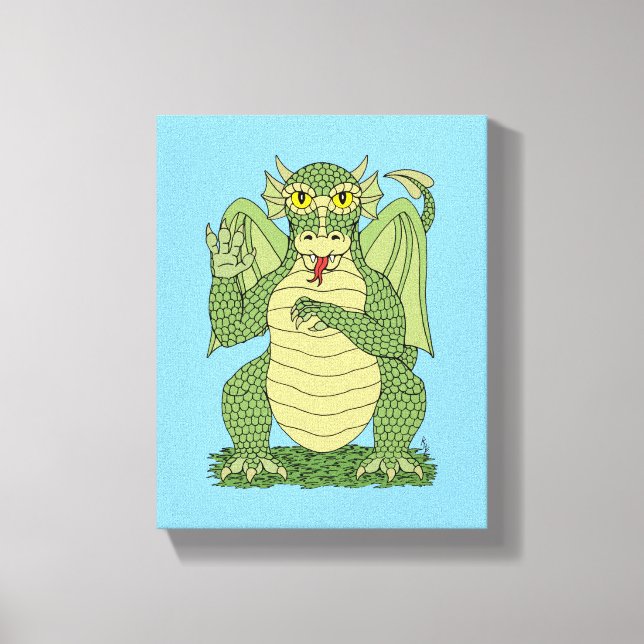 Toile Dragon vert mignon (Recto)