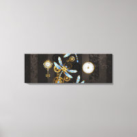 Dragonflies de Steampunk sur arrière - plan rayé b