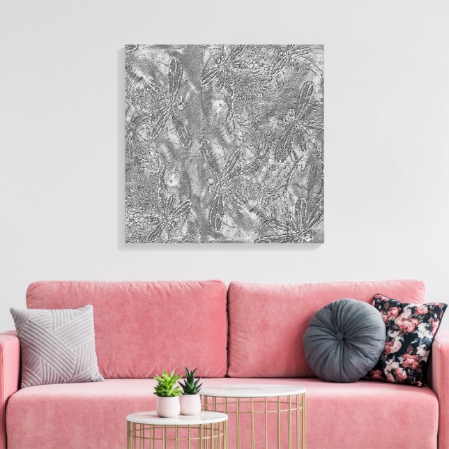 Toile Dragonflies en métal argenté (Insitu(Salon))