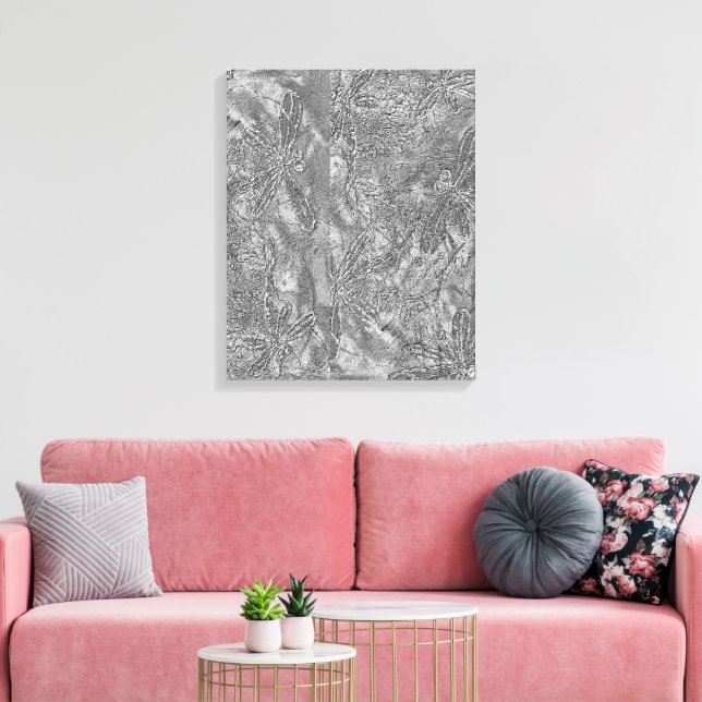 Toile Dragonflies en métal argenté (Insitu(Salon))