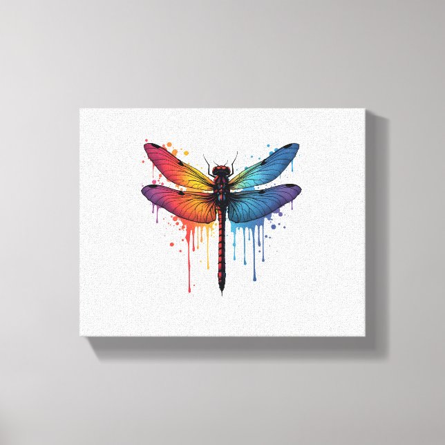 Toile Dragonfly cool sur la libellule peinte en couleur (Recto)