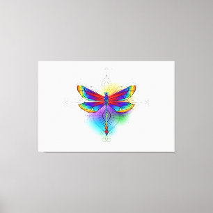 Toile Dragonfly en arc-en-ciel