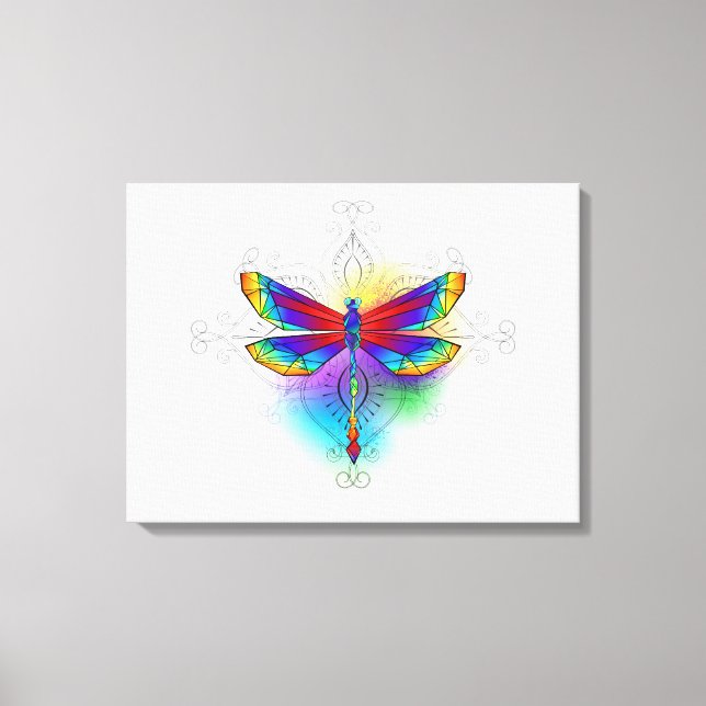 Toile Dragonfly en arc-en-ciel (Recto)