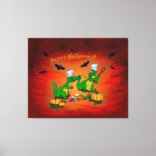 Toile Dragons - Joyeux Halloween ! Aujourd'hui je vais c (Recto)