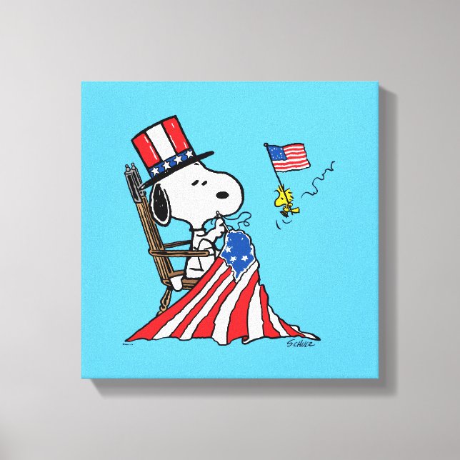 Toile Drapeau 4 juillet à coudre Snoopy (Recto)