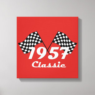 Toile Drapeau à carreaux noir et blanc classique Rétro 1