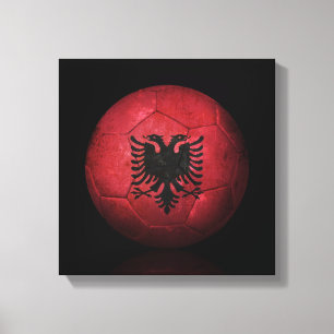 Toile Drapeau albanais porté balle de football