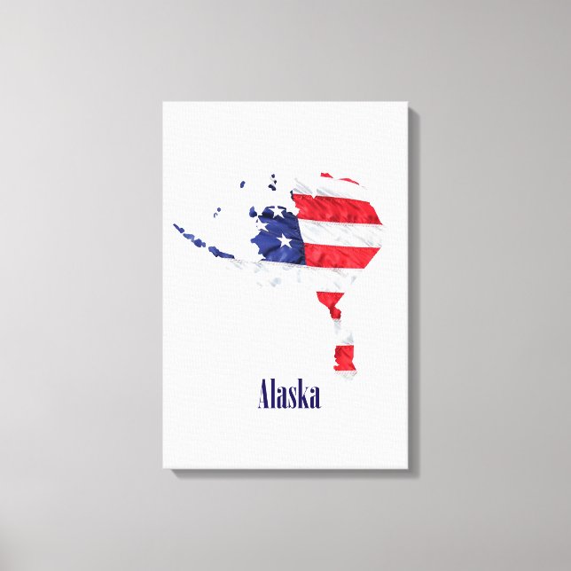 Toile Drapeau américain Alaska États-Unis (Recto)