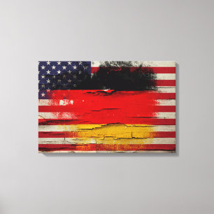 Toile Drapeau américain allemand de la peinture de