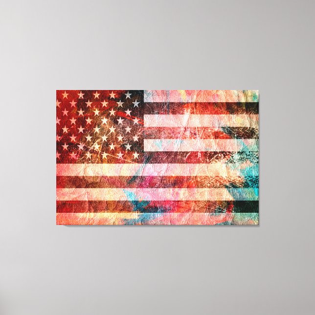 Toile Drapeau américain Art Grunge #5 (Recto)
