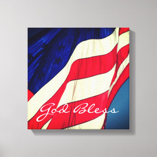 Toile Drapeau Américain - Canvas Enveloppé Dieu